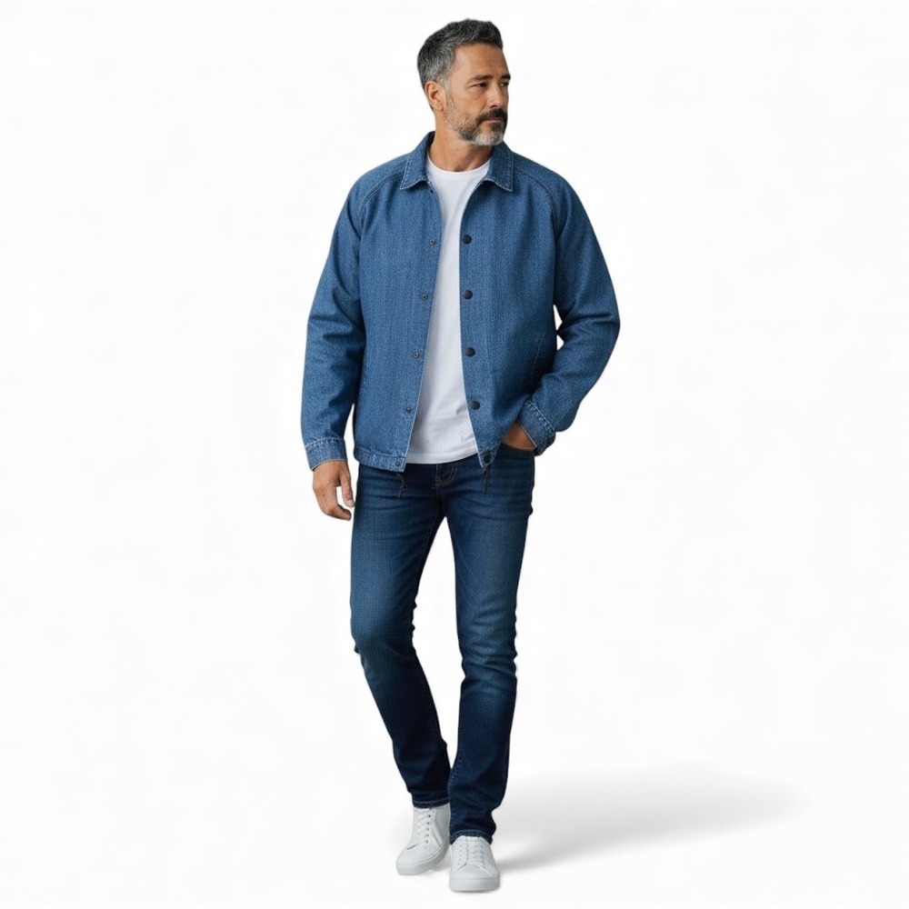 AG Adriano Goldschmied Mens Denim Jacket Medium M Blue‎ Cotton Button Front